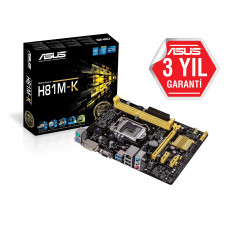 ASUS H81M-K 1150P DDR3 SES GLAN VGA SATA3 USB3.0 UATX