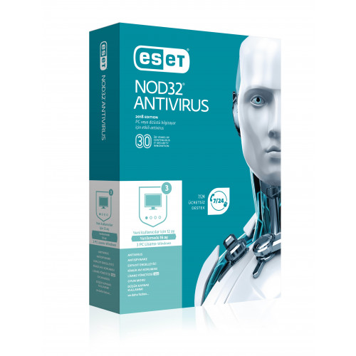 ESET NOD32 ANTIVIRUS KUTU 3 KULLANICI