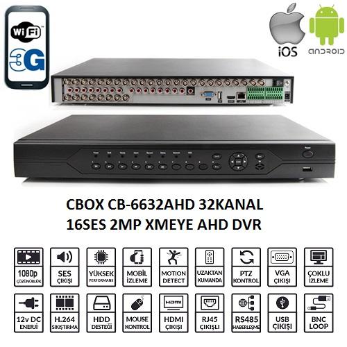 CBOX CB-6632AHD 32 KANAL 1080 16 SES 4IN1  XMEYE DVR KAYIT CIHAZI