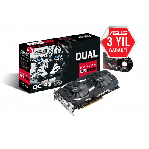 ASUS RX-580 4GB GDDR5 256BIT 2xDP/2xHDMI/DVI (DUAL-RX580-O4G)