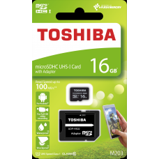 16 GB TOSHIBA EXCERIA MICRO SDHC UHS-1 CLASS 10 100MB/SN (THN-M203K0160EA)