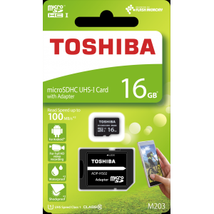 16 GB TOSHIBA EXCERIA MICRO SDHC UHS-1 CLASS 10 100MB/SN (THN-M203K0160EA)