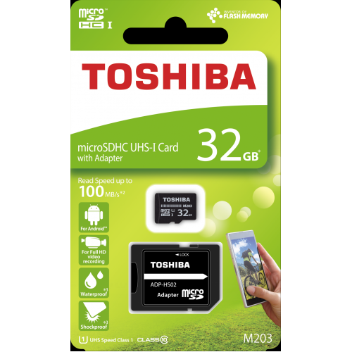 32 GB TOSHIBA EXCERIA MICRO SDHC UHS-1 CLASS 10 100MB/SN (THN-M203K0320EA)