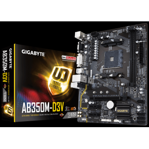 GIGABYTE AB350M-D3V AM4 DDR4 SES GLAN DVI/VGA SATA3 USB3.1 MATX