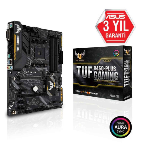 ASUS TUF B450-PLUS GAMING AM4 DDR4 SES GLAN HDMI/DVI SATA3 USB3.1 ATX