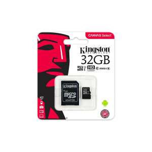 32 GB KINGSTON CANVAS SELECT MICRO SDHC UHS-1 CLASS 10 80MB/S (SDCS/32GB)