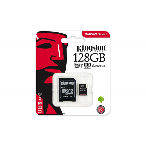 128 GB KINGSTON CANVAS SELECT MICRO SDHC UHS-1 CLASS 10 80MB/S (SDCS/128GB)