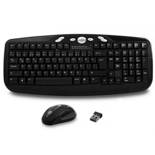 EVEREST KM-6630 KABLOSUZ Q MULTIMEDIA KLAVYE + MOUSE SET SIYAH