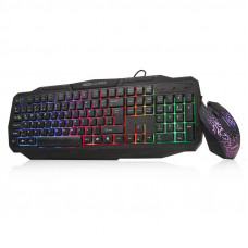 DARK ELITE FORCE GKM1000 GAMING USB KABLOLU Q KLAVYE MOUSE SET SIYAH