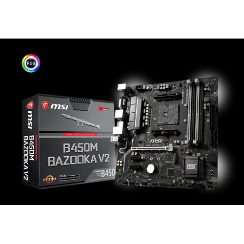 MSI B450M BAZOOKA V2 AM4 DDR4 SES GLAN HDMI/DVI SATA3 USB3.1 ATX