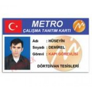 Barkodlu, İsim, resim, logo ve bilgi girişli personel yaka kartı (10 lu paket)