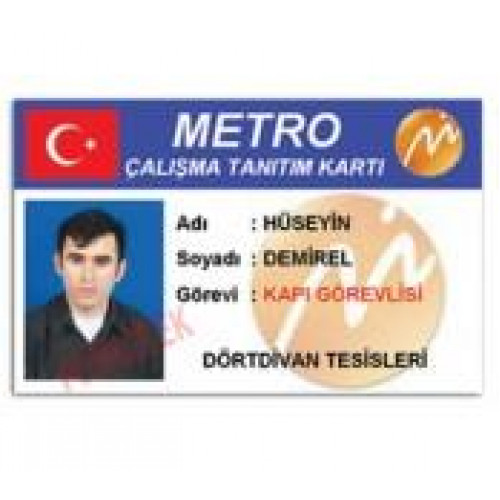 Barkodlu, İsim, resim, logo ve bilgi girişli personel yaka kartı (10 lu paket)