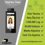 Ateş Ölçerli Yüz Tanıma Cihazı KEYFACE-TEMP