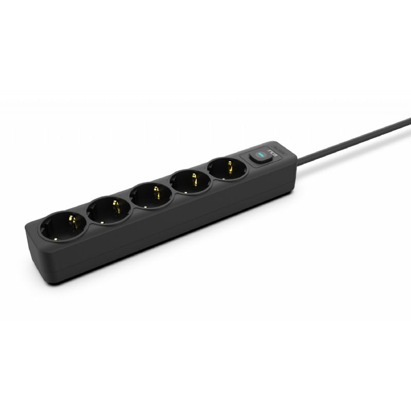 İnca IPW-44SY 5 Port Akım Korumalı Led Tuşlu Priz 1.5M - Siyah