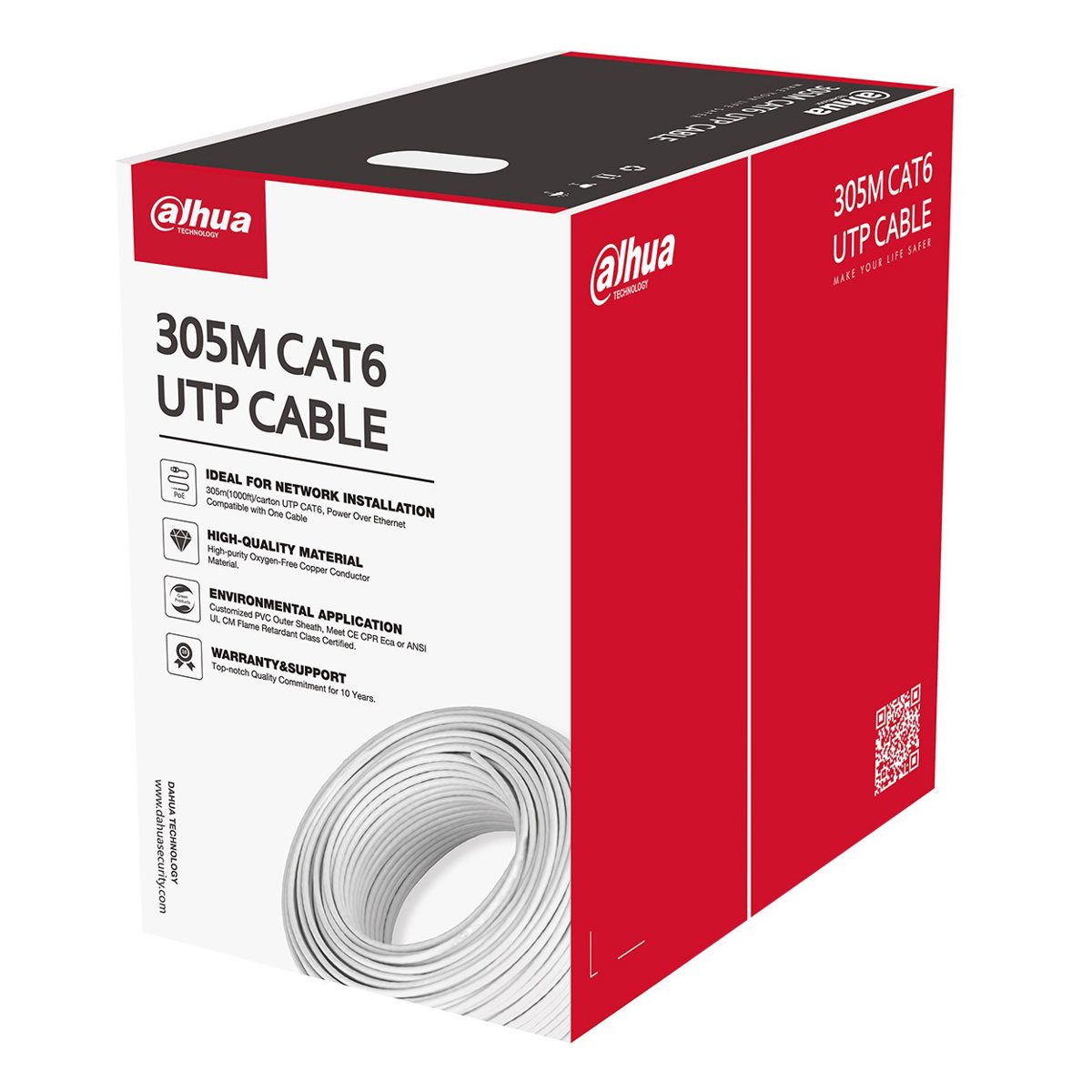 Dahua PFM920I-6UN-C UTP CAT6 305M 0.53 OFC+PVC+Flame Retard İç Ortam Kablo Mavi