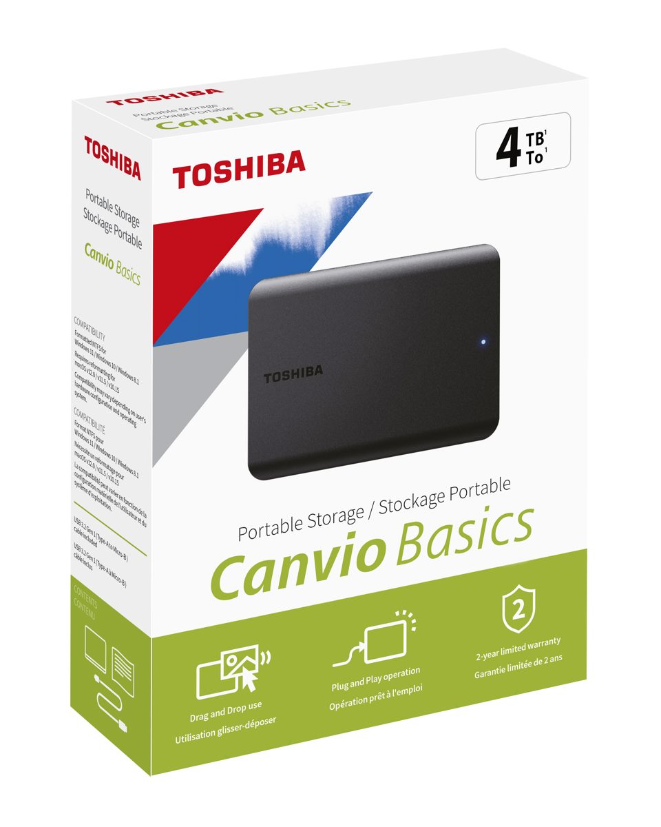 4TB Toshiba Canvio Basic Siyah 2.5'' USB 3.0 (HDTB540EK3CA) Taşınabilir Harddisk