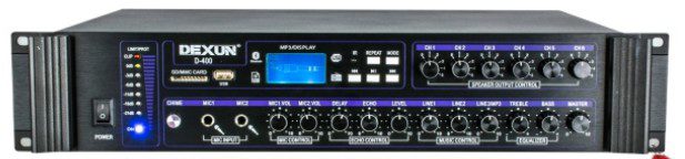 DEXUN D-400 500W 100V 6 Bölgeli Hat Trafolu USB Bluetooth Mikser Amfi