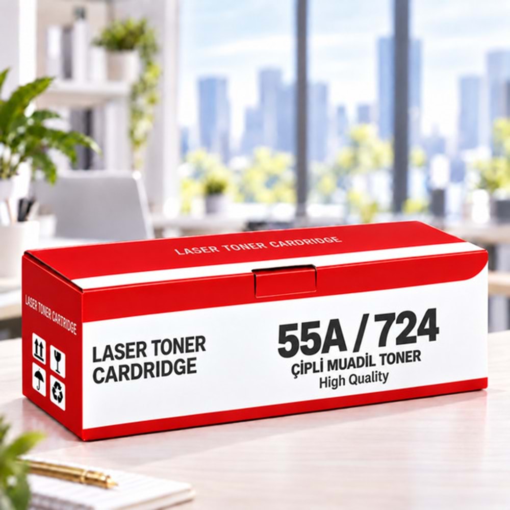Yugubi Hp 55A / Canon Crg-724 Muadil Toner 6K - Kolisi 10 Ad