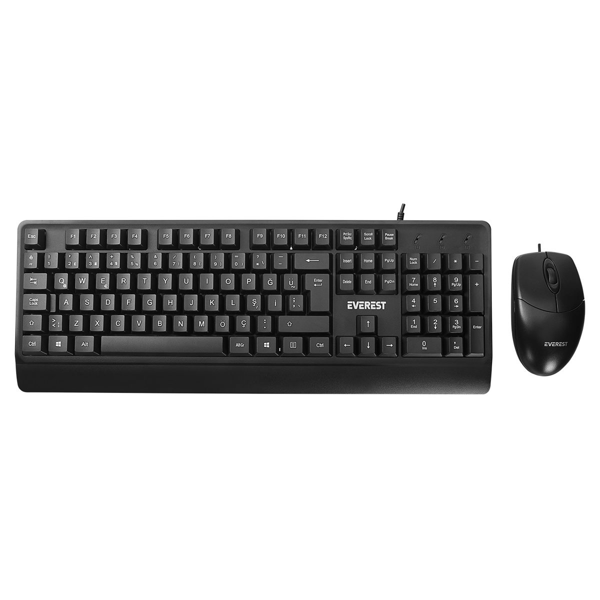 Everest KM-619 Siyah Usb Kablolu Q Standart Klavye + Mouse Set