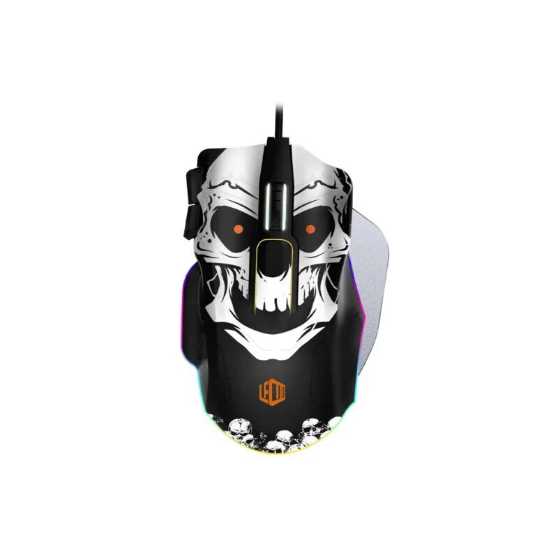Lecoo MG1102 Kablolu RGB 8200DPI 10 Makro Tuşlu Kuru Kafa Desenl Mouse&Mousepad