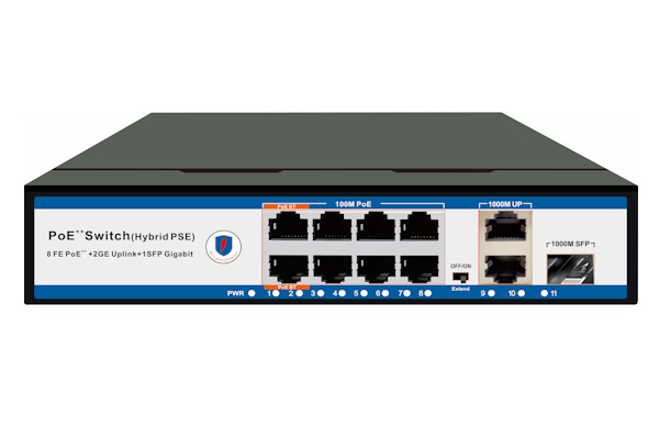 NVC-PSEHG0821 8 PORT 10/100Mbps 2 PORT GIGA UPLİNK 1 SFP POE SWİTCH (BT PORT)