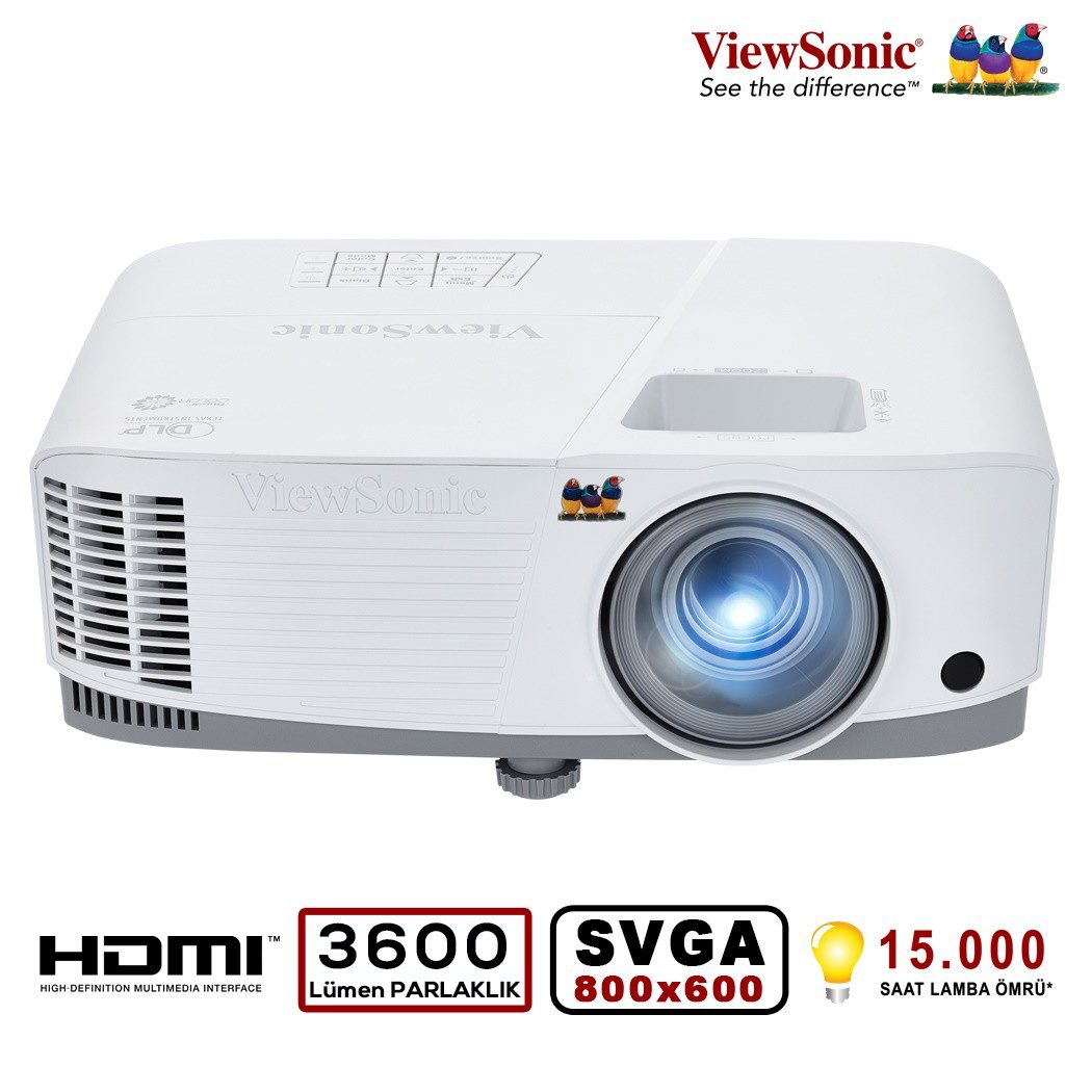 Viewsonic PA503S 800x600 SVGA 3600 Ans 3D 22000:1 Projeksiyon Cihazı