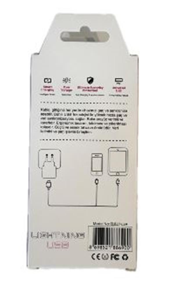 Elba Elb27-IOS 1Mt iPhone Lightning 3A Hızlı Şarj Hasırlı Şarj Kablosu Beyaz