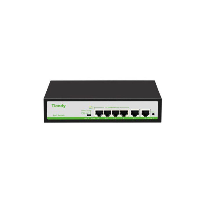 Tiandy TC-P3S06 F/0420/AT/55 4 Port Yönetilmeyen POE Switch (4E + 2E)